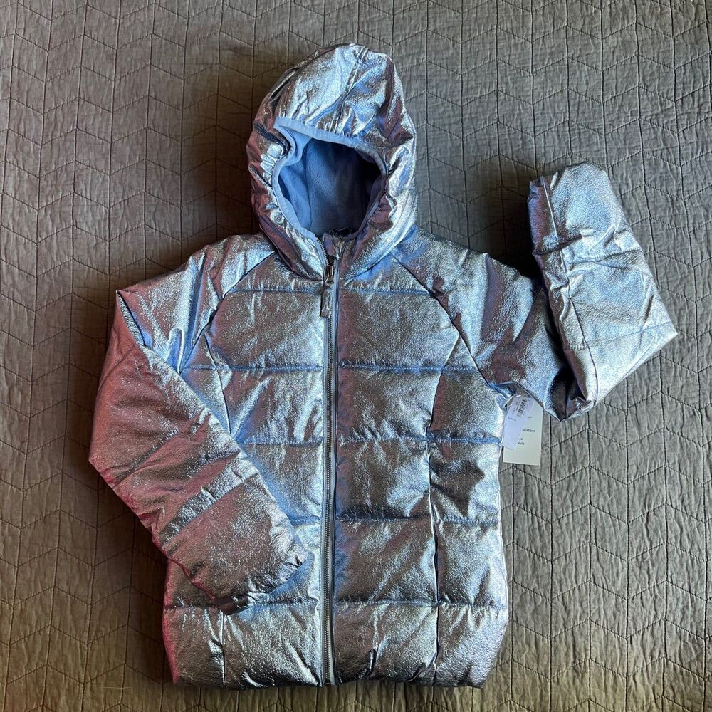 Old Navy Winter Jacket Blue Metalic Material size L (10-12) NWT